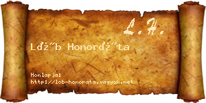 Löb Honoráta névjegykártya